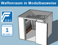 Grafik modularer Waffenraum Klasse 1